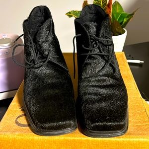 Franco Sardo black pony booties, size 7 1/2